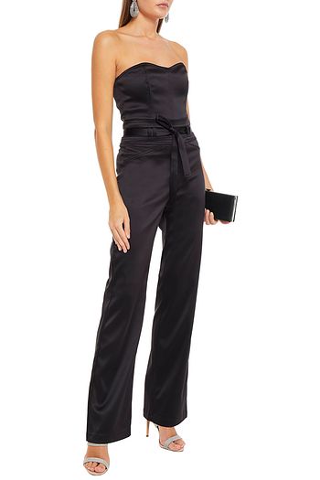 J BRAND Strapless belted satin jumpsuit