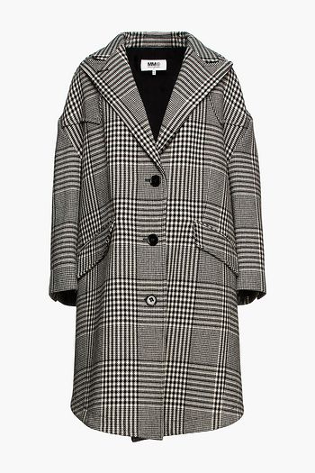 MM6 MAISON MARGIELA Oversized-Mantel aus einer Wollmischung mit Glencheck-Muster