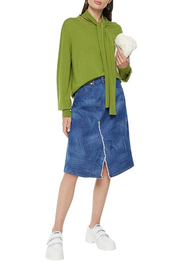 MM6 MAISON MARGIELA Frayed denim skirt