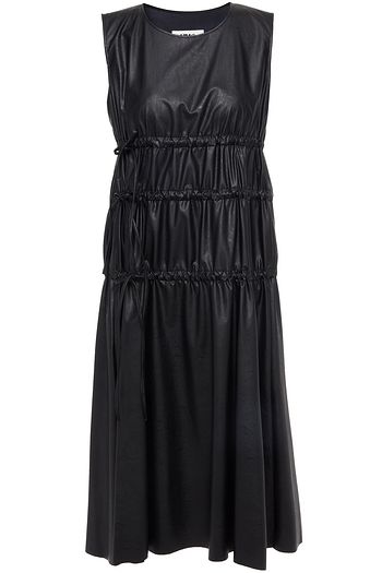 MM6 MAISON MARGIELA Gathered faux leather midi dress