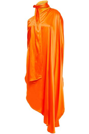 MM6 MAISON MARGIELA Drapiertes Midikleid aus Satin mit asymmetrischer Schulterpartie