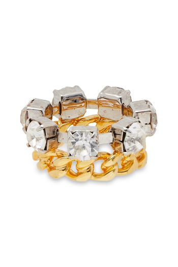 MM6 MAISON MARGIELA Gold and silver-tone crystal ring