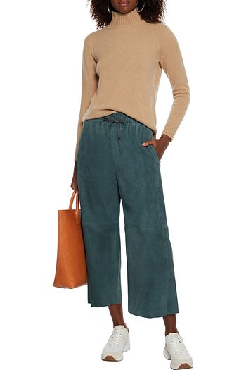 WEEKEND MAX MARA Guinea cropped suede wide-leg pants