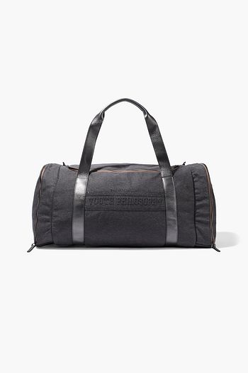 BRUNELLO CUCINELLI Leather-trimmed bead-embellished embossed felt weekend bag