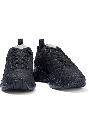 ACNE STUDIOS Manhattan Sneakers aus Mesh und Kunstleder mit Straußeneffekt
