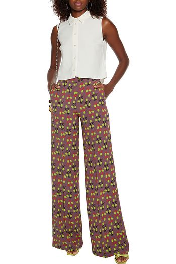 ETRO Printed silk crepe de chine wide-leg pants