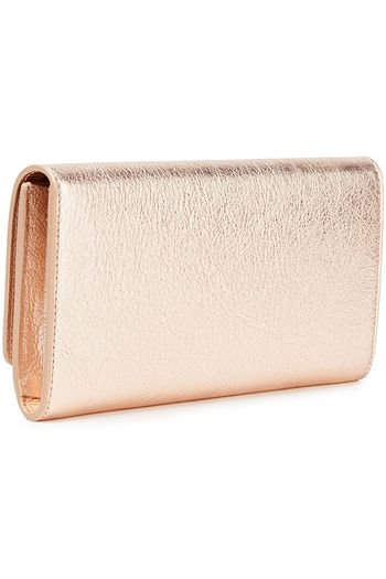 SERGIO ROSSI Continental Portemonnaie aus strukturiertem Metallic-Leder