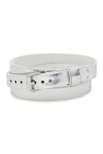 MM6 MAISON MARGIELA Metallic printed leather wrap bracelet