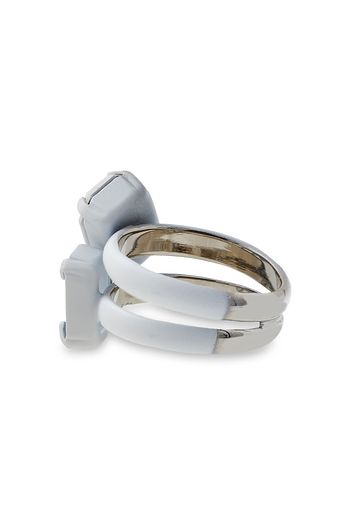 MM6 MAISON MARGIELA Coated silver-tone crystal ring