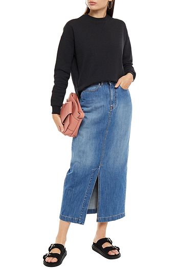 GANNI Cotton-blend fleece sweatshirt