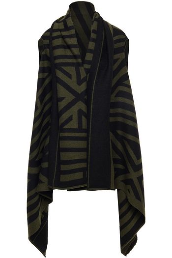 CHLOÉ Frayed wool-jacquard wrap