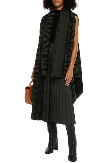 CHLOÉ Frayed wool-jacquard wrap