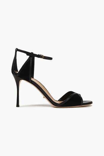 SERGIO ROSSI Leather-trimmed suede sandals