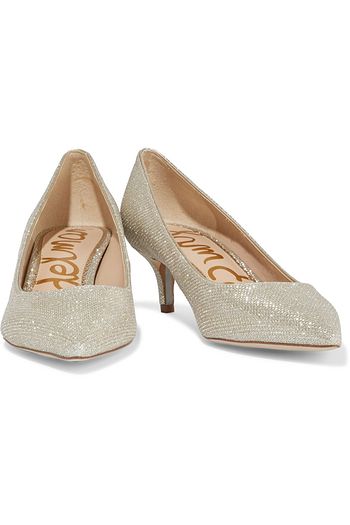 SAM EDELMAN Dori glittered mesh pumps