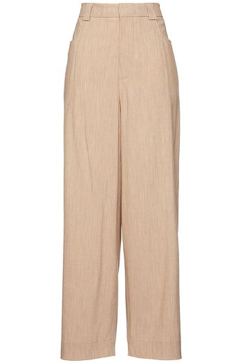 GANNI Melierte Hose mit weitem Bein aus Stretch-Crêpe