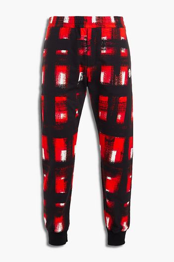 ALEXANDER MCQUEEN アップリケ付き プリント フレンチコットンパイル地 テーパード スウェットパンツ