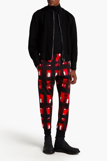 ALEXANDER MCQUEEN アップリケ付き プリント フレンチコットンパイル地 テーパード スウェットパンツ