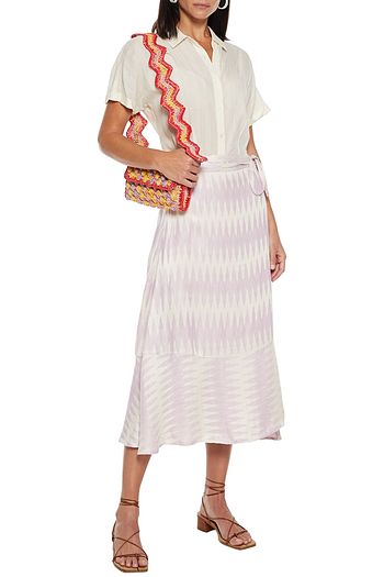 CECILIE COPENHAGEN Paula jacquard midi wrap skirt