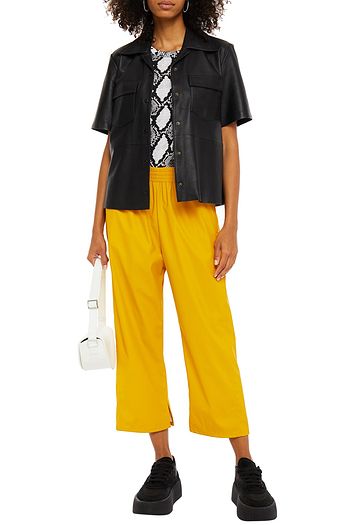MM6 MAISON MARGIELA Geraffte Cropped Hose mit geradem Bein aus Vinyl
