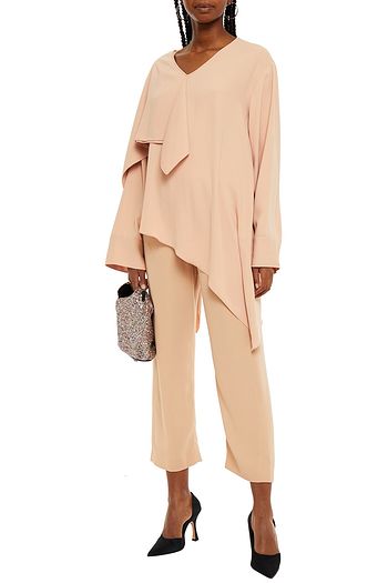 MM6 MAISON MARGIELA Geraffte Cropped Hose mit geradem Bein aus Crêpe