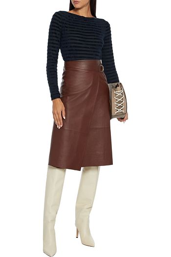 MAX MARA Eliche striped burnout-effect knitted sweater