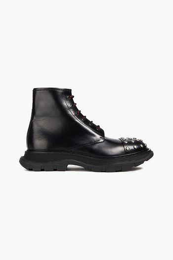 ALEXANDER MCQUEEN Studded leather brogue boots