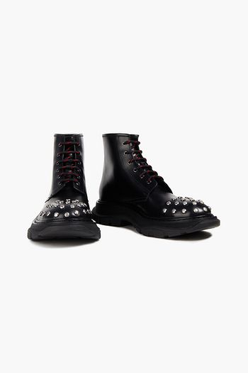 ALEXANDER MCQUEEN Studded leather brogue boots
