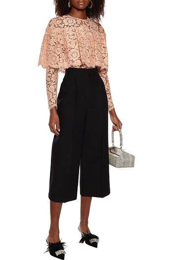 VALENTINO Wool and silk-blend crepe culottes