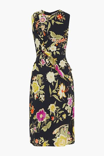 ETRO Ruffled floral-print crepe dress
