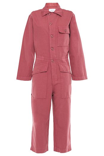 CURRENT/ELLIOTT The Richland cropped cotton and linen-blend jumpsuit