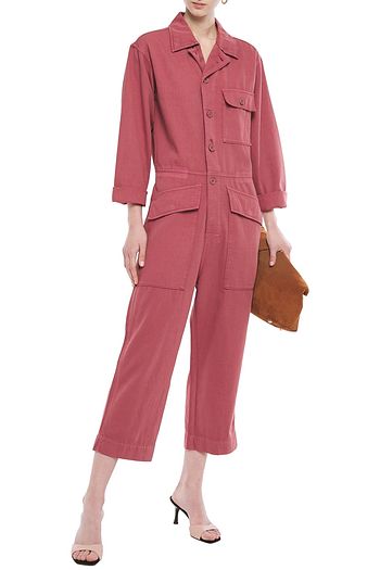 CURRENT/ELLIOTT The Richland cropped cotton and linen-blend jumpsuit