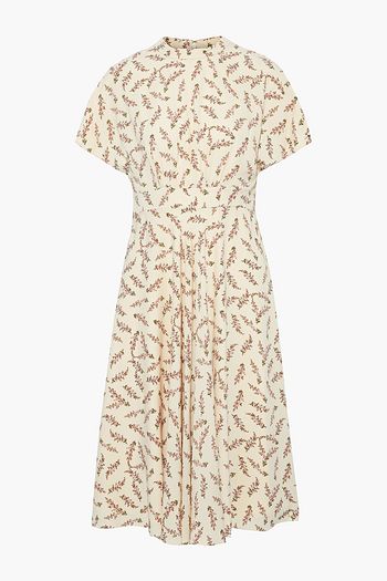MIKAEL AGHAL Gathered floral-print crepe de chine dress