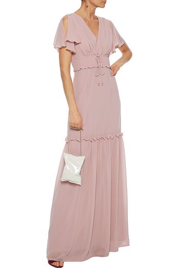 MIKAEL AGHAL Ruffle-trimmed georgette gown