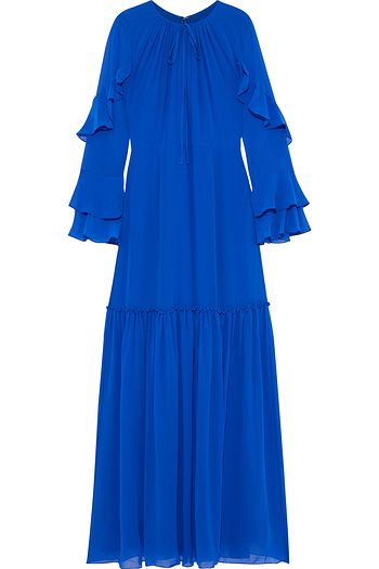 MIKAEL AGHAL Fluted ruffled chiffon gown