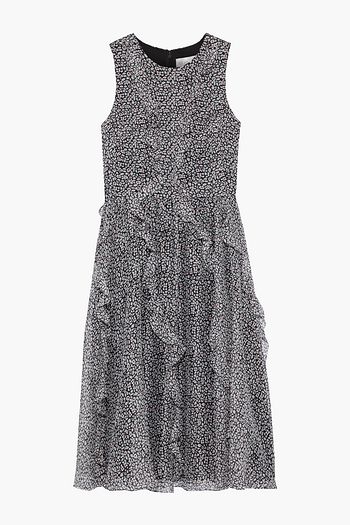 MIKAEL AGHAL Ruffled floral-print georgette dress