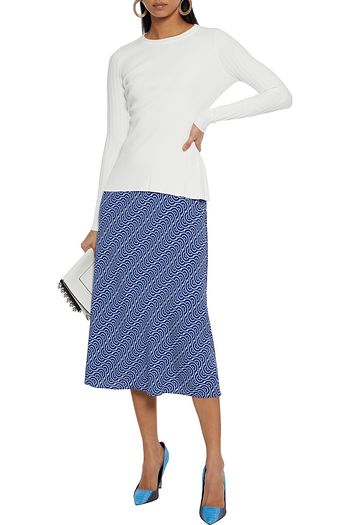 DIANE VON FURSTENBERG Mae printed crepe midi skirt