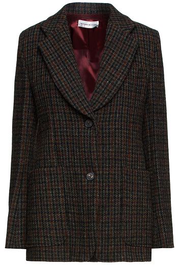 VICTORIA BECKHAM Checked brushed wool-tweed blazer