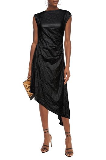 MM6 MAISON MARGIELA Asymmetrisches Midikleid aus Webstoff mit Drapierung