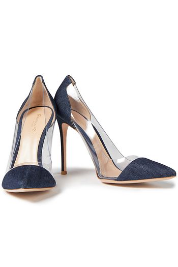 GIANVITO ROSSI Pumps aus Denim mit PVC-Einsatz