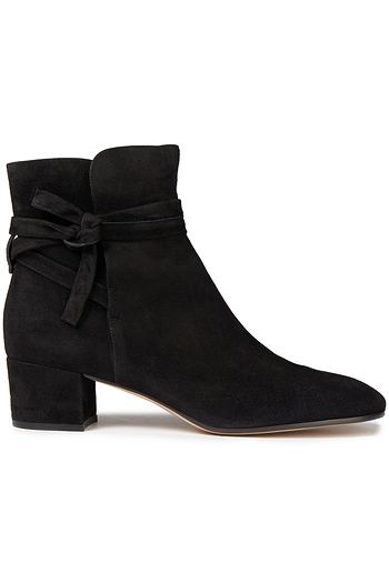 GIANVITO ROSSI Ankle Boots aus Veloursleder mit Knotendetail