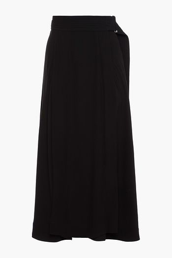 VICTORIA BECKHAM Wrap-effect cutout crepe midi skirt