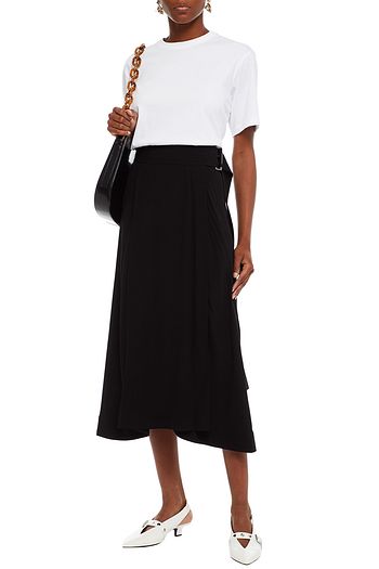 VICTORIA BECKHAM Wrap-effect cutout crepe midi skirt