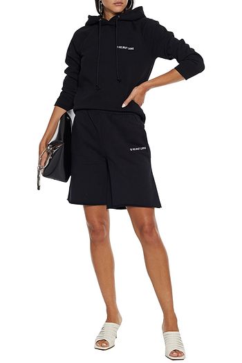 HELMUT LANG Embroidered French cotton-terry shorts