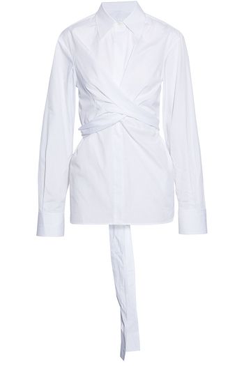 HELMUT LANG Tie-back cotton-poplin shirt