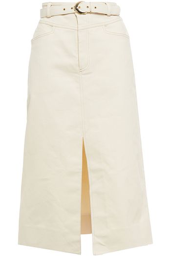 NICHOLAS Alexandra belted denim midi skirt