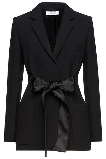 VICTORIA BECKHAM Satin-trimmed crepe blazer