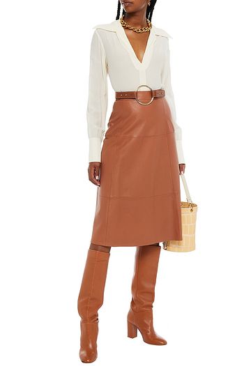 CHLOÉ Gathered silk crepe de chine blouse