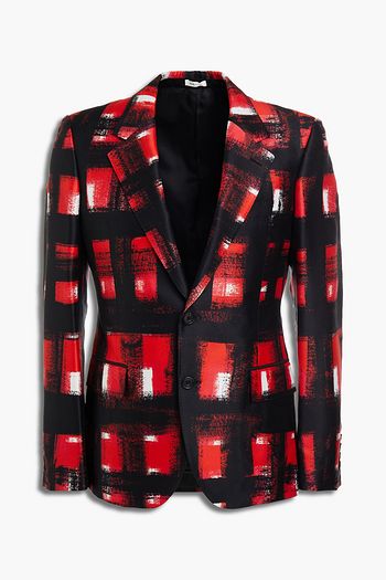 ALEXANDER MCQUEEN Slim-fit printed wool and silk-blend twill blazer
