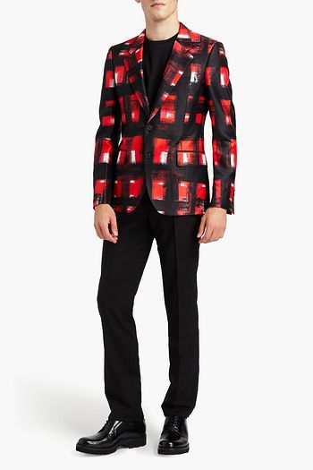 ALEXANDER MCQUEEN Slim-fit printed wool and silk-blend twill blazer