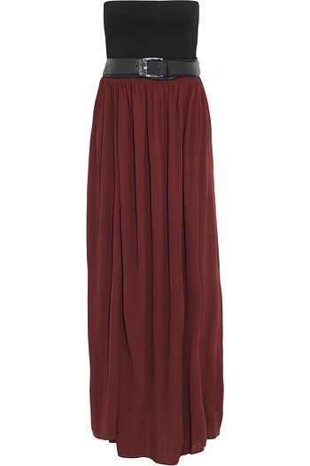 PROENZA SCHOULER Strapless belted jersey and stretch-crepe maxi dress